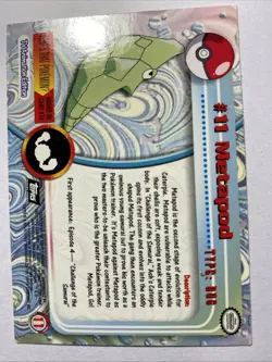 METAPOD #11 Pokemon Card TCG FOIL Topps TV Animation - Image 2