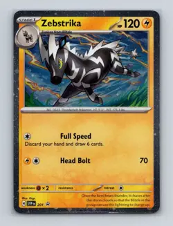 Zebstrika 201 2025 Pokemon SVP Black Star Promo Cosmos Holo Card NM+ - Image 1