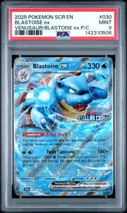 Blastoise ex 030 Pokemon Stellar Crown Stamped PSA 9 MINT Card - Image 1