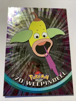 WEEPINBELL #70 Pokemon Card TCG FOIL Topps TV Animation - Image 1