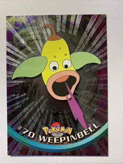 WEEPINBELL #70 Pokemon Card TCG FOIL Topps TV Animation - Image 2