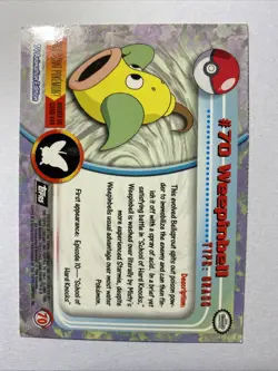 WEEPINBELL #70 Pokemon Card TCG FOIL Topps TV Animation - Image 3
