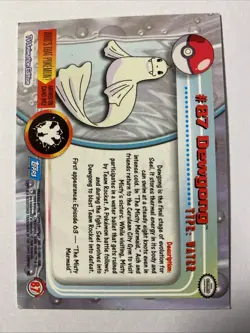 DEWGONG #87 Pokemon Card TCG FOIL Topps TV Animation - Image 3