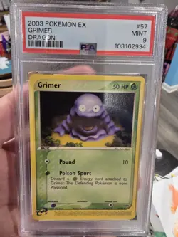 PSA 9 Grimer 57/97 - EX Dragon 2003 Pokemon Card - MINT - Image 1