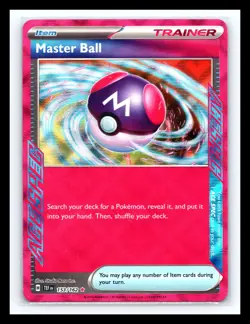 💥 Pokemon Card Master Ball 153/162 Ace Spec Temporal Forces Holo Foil - Image 1