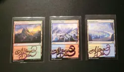 Qty 3 Lot of Lands Shadow Signed by Alayna Danner Highlands Cliffs Cove MTG - Image 1