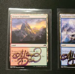 Qty 3 Lot of Lands Shadow Signed by Alayna Danner Highlands Cliffs Cove MTG - Image 2