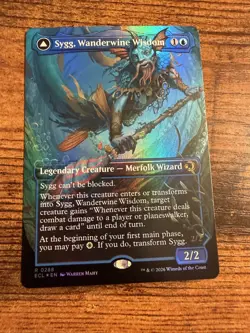 MTG Lorwyn Eclipsed BORDERLESS FOIL Sygg Wanderwine Wisdom Wanderbrine Shield - Image 1