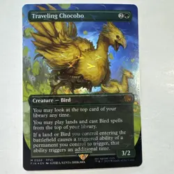 Traveling Chocobo (Borderless) (Chocobo Track Foil) 568 MTG FINAL FANTASY (FIN) - Image 1