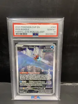 2023 Pokemon Paradox Rift Pokemon Center ETB Promo SVP #066 Iron Bundle PSA 10! - Image 1