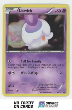 2011 Pokemon Black & White Black Star Promo Holo Litwick #BW27 - Image 1