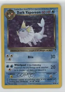 Dark Vaporeon Holo Pokemon Legendary Collection #9 2002 - Image 1
