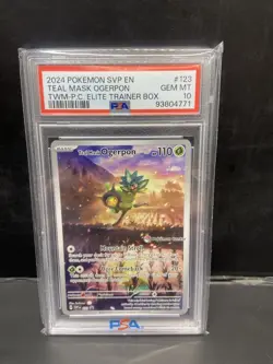 2024 Pokemon TWM Pokemon Center ETB Promo SVP EN #123 Teal Mask Ogerpon PSA 10! - Image 1