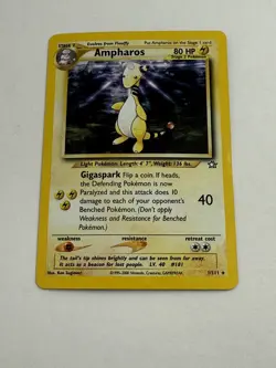 Ampharos 1/111 Neo Genesis Unlimited Holo Rare Swirl English Vintage Pokemon NM - Image 1