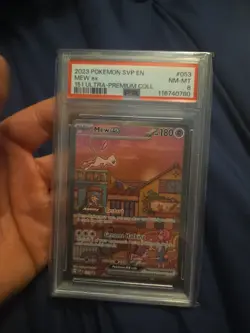 2023 POKEMON SVP EN-SV BLACK STAR PROMO 151 ULTRA-PREM COLL #053 MEW EX PSA 8 - Image 1