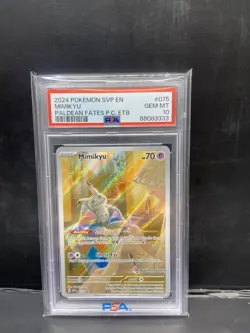 2024 Pokemon Paldean Fates Pokemon Center ETB Promo SVP EN #075 Mimikyu PSA 10 - Image 1
