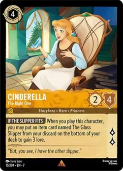 1x Cinderella - The Right One - 15/204 - Rare - Cold Foil NM-Mint Disney Lorcana - Image 1