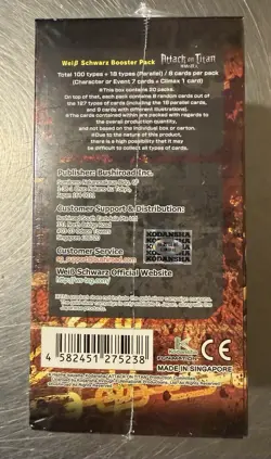 Weiss Schwarz Attack on Titan Booster Box Factory Sealed First Print - Image 2