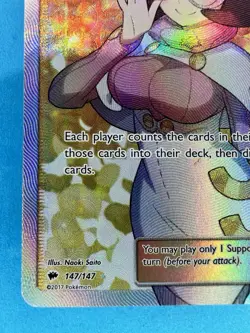 Wicke 147/147 SM Burning Shadows 2017 Full Art Holo Pokemon Card TCG - Image 4