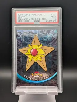 2000 Topps Pokemon TV STARYU Animation Series 3 Foil PSA 9 MINT Graded Card #120 - Image 1