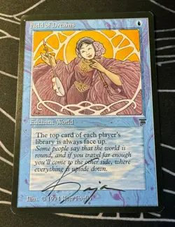Signed Field of Dreams MTG artist proof card Legends artist Kaja Foglio - Image 1