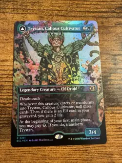 MTG Lorwyn Eclipsed BORDERLESS FOIL Trystan Callous Cultivator Penitent Culler - Image 1