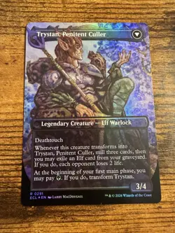 MTG Lorwyn Eclipsed BORDERLESS FOIL Trystan Callous Cultivator Penitent Culler - Image 2