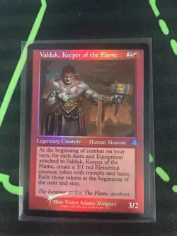 MTG Magic The Gathering Valduk, Keeper Of The Flame Foil Retro Frame Commander - Image 1