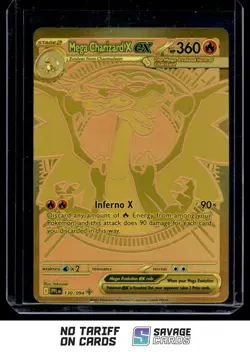 2025 Pokemon Mega Evolution Phantasmal Flames Holo Mega Charizard X ex #130/094 - Image 1