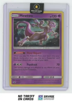 2019 Pokemon S&M BSP Hidden Fates Cosmo Holo Mewtwo #SM214 - Image 1
