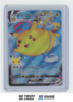 2021 Pokemon Sword & Shield Celebrations Full Art Flying Pikachu VMAX #007/025 - Image 1