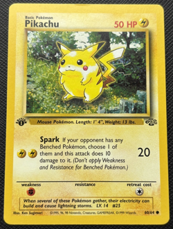 Pikachu 60/64 Jungle Common LP Pokemon 1999 - Image 1
