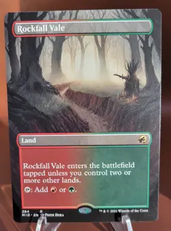 BORDERLESS Rockfall Vale x1 MTG Innistrad Midnight Hunt Light Play LP English - Image 1