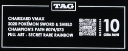 2020 Pokemon SWSH Champion's Path 074/073 Charizard VMax SR Rainbow TAG 10 - Image 3