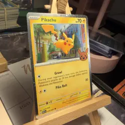 Pikachu 018/091 HOLO BLEED/SWIRL Stamped Trick or Trade Holo Pokemon TCG MINT - Image 2