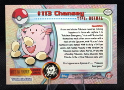 Topps Pokemon Chansey #113 TV Animation Edition Non Holo Blue Logo 2000 LP - Image 2