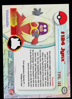 Pokemon Card - Jynx Topps TV Animation Edition 124 Blue Logo - Image 2