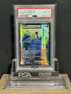2014 POKEMON XY FURIOUS FIST FA/ HERACROSS EX 105/111 PSA 8 NM-MT - Image 4