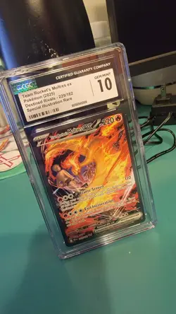 Pokemon Team Rockets Moltres ex Destined Rivals 229/182 Rare CGC 10 Gem Mint - Image 1