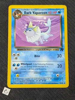 Dark Vaporeon 45/82 - Team Rocket Unlimited Uncommon WOTC Pokemon TCG LP - Image 1