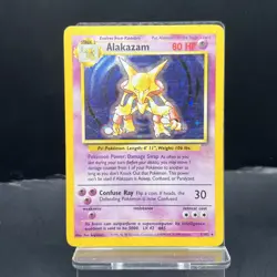 Alakazam Holo Pokemon Card WOTC 1/102 Base Set Rare Vintage 1999 MP - Image 1