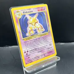 Alakazam Holo Pokemon Card WOTC 1/102 Base Set Rare Vintage 1999 MP - Image 2