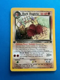 2000 Pokemon Classic Team Rocket 1st Edition Dark Dugtrio Holo 6 - Image 5