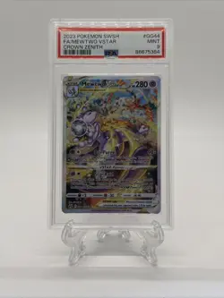 2023 POKEMON SWORD & SHIELD CROWN ZENITH #GG44 FULL ART/MEWTWO VSTAR PSA 9 - Image 1