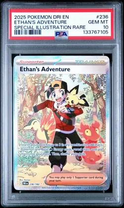 Pokemon TCG Ethan's Adventure Full Art Trainer Card 221/182 - Image 1