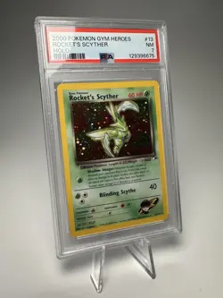 Pokemon Gym Heroes Rocket's Scyther Holo PSA 7 #013/132 Unlimited English 2000 - Image 3