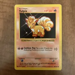 1999 Pokemon VULPIX Base Set SHADOWLESS BLUE DOT ERROR Misprint 68/102 LP TCG - Image 1