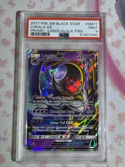 2017 POKEMON SUN & MOON BLACK STAR PROMO LEGENDS ALOLA TINS LUNALA GX PSA 9 MINT - Image 3