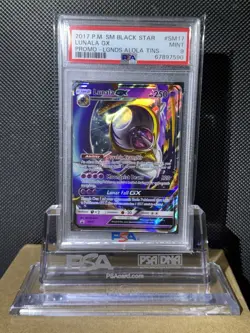 2017 POKEMON SUN & MOON BLACK STAR PROMO LEGENDS ALOLA TINS LUNALA GX PSA 9 MINT - Image 4