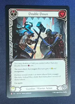 FAB HVY176 Double Down Guardian Warrior Action FOIL Majestic Flesh and Blood TCG - Image 1